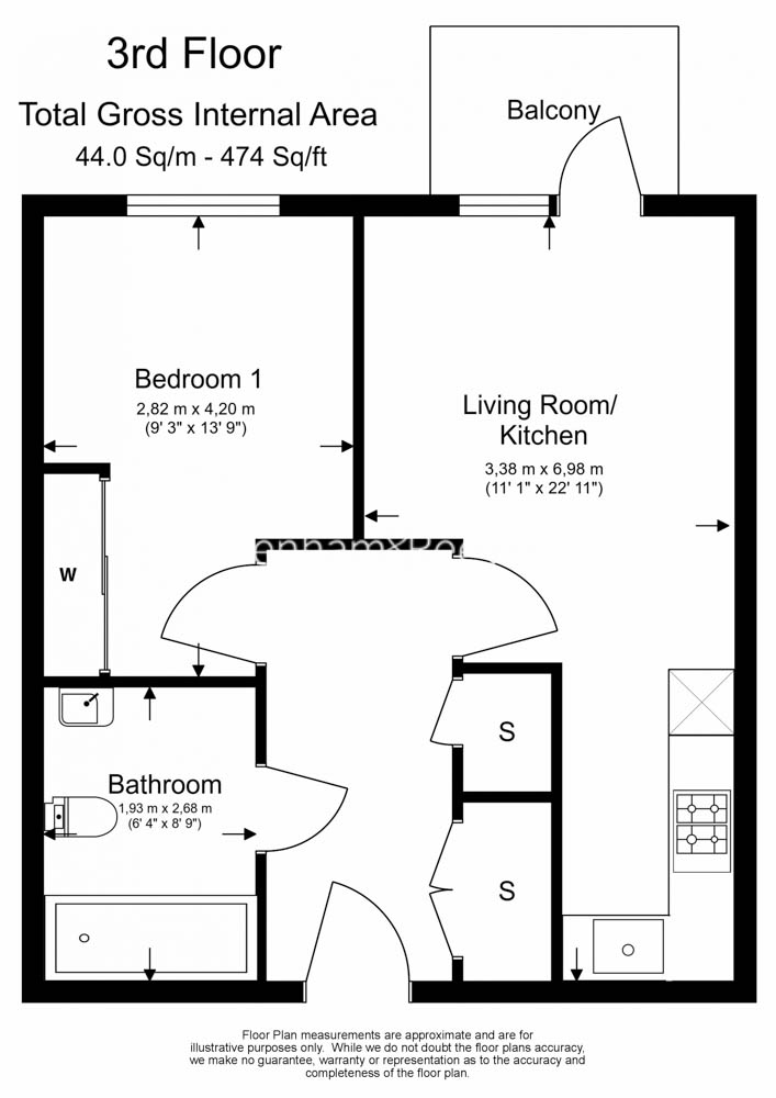 1 bedroom flat to rent in Endeavour House, Ashton Reach, SE16-Floorplan