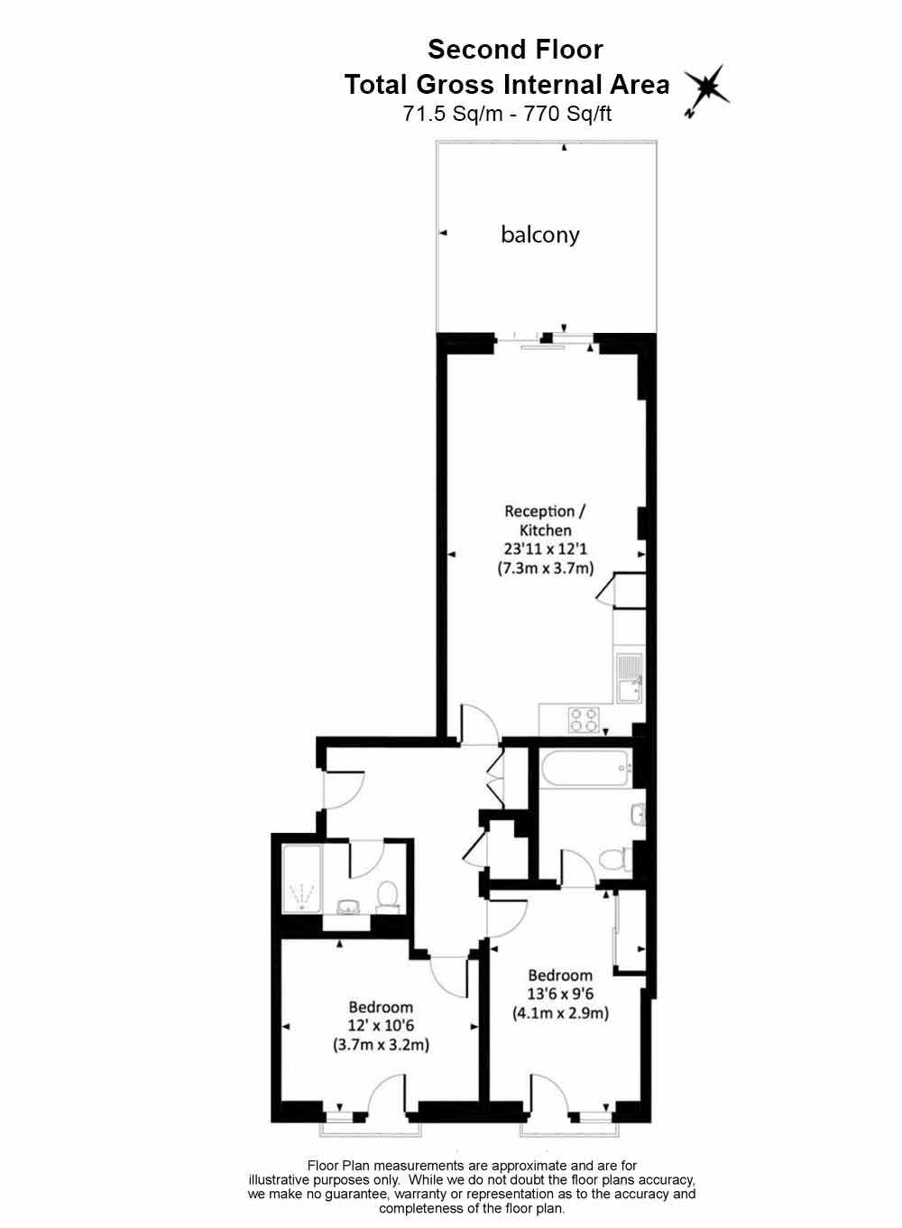 2 bedrooms flat to rent in Whiting Way, Marine Wharf, SE16-Floorplan