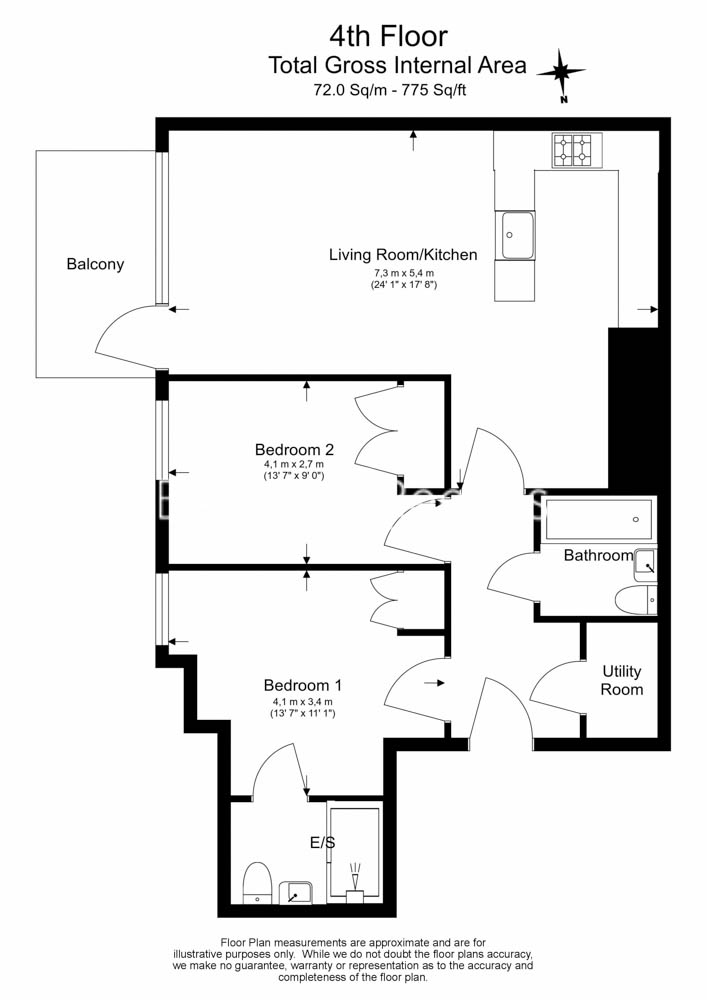 2 bedrooms flat to rent in Plough Way, Surrey Quays, SE16-Floorplan