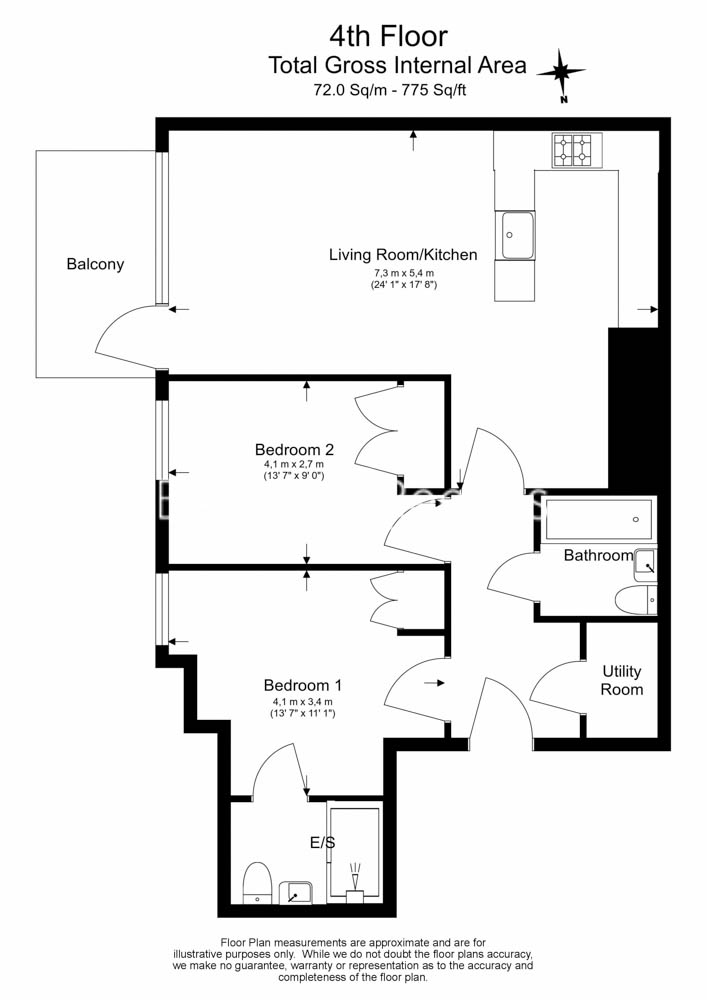 2  bedrooms flat to rent in Plough Way, Surrey Quays, SE16-Floorplan