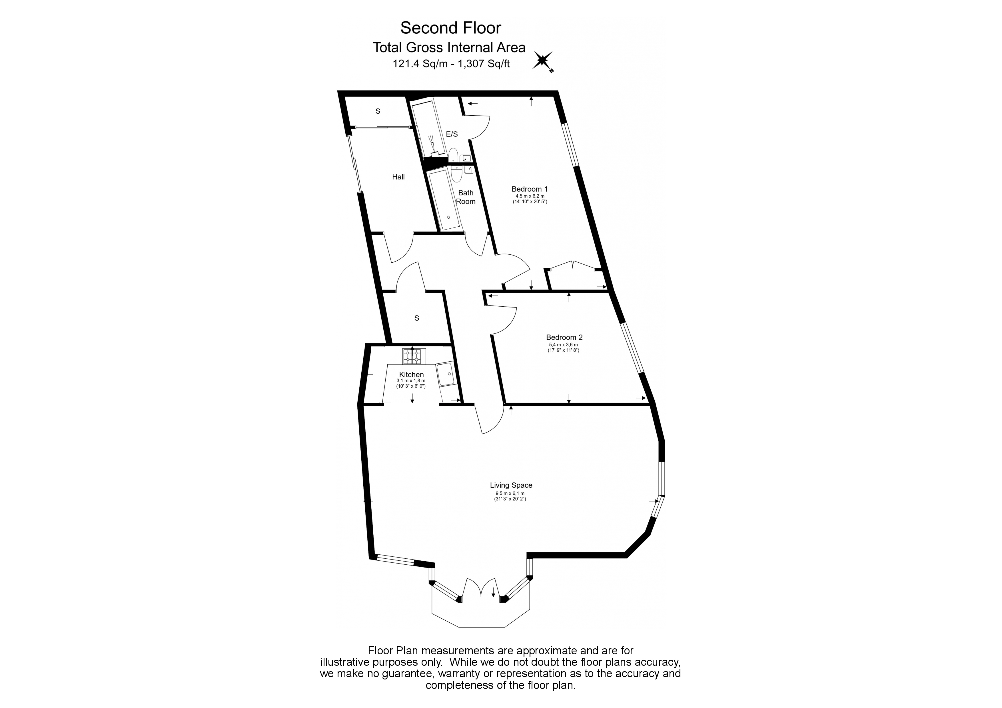2  bedrooms flat to rent in Pacific Wharf, Rotherhithe Street, SE16-Floorplan