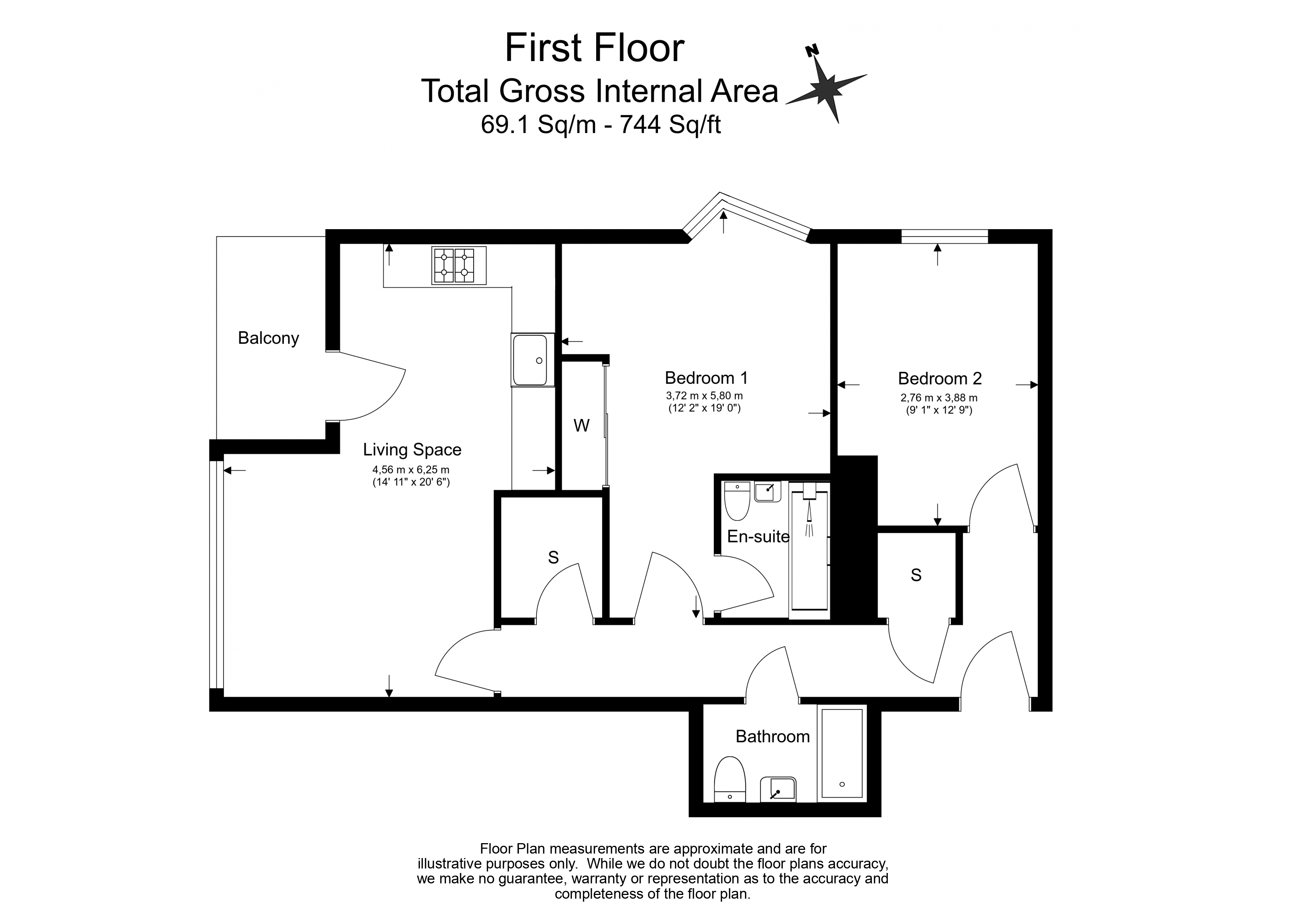 2  bedrooms flat to rent in Tavern Quay, Rope Street, SE16-Floorplan