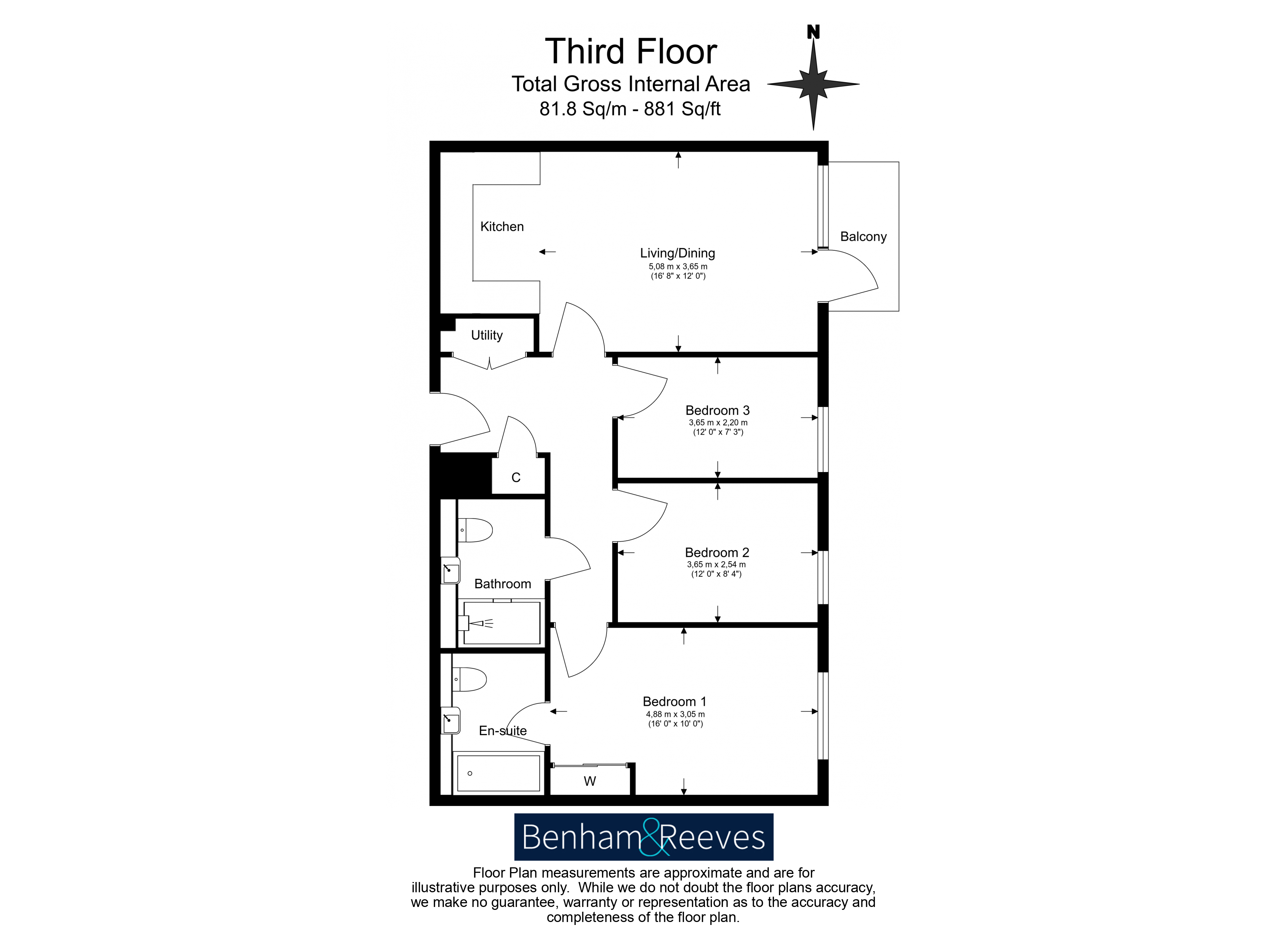 3  bedrooms flat to rent in Endeavour House, Surrey Quays, SE16-Floorplan