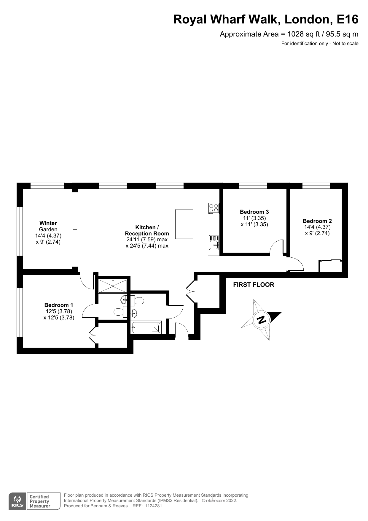 3  bedrooms flat to rent in Riverscape Royal Wharf, Canary Wharf, E16-Floorplan