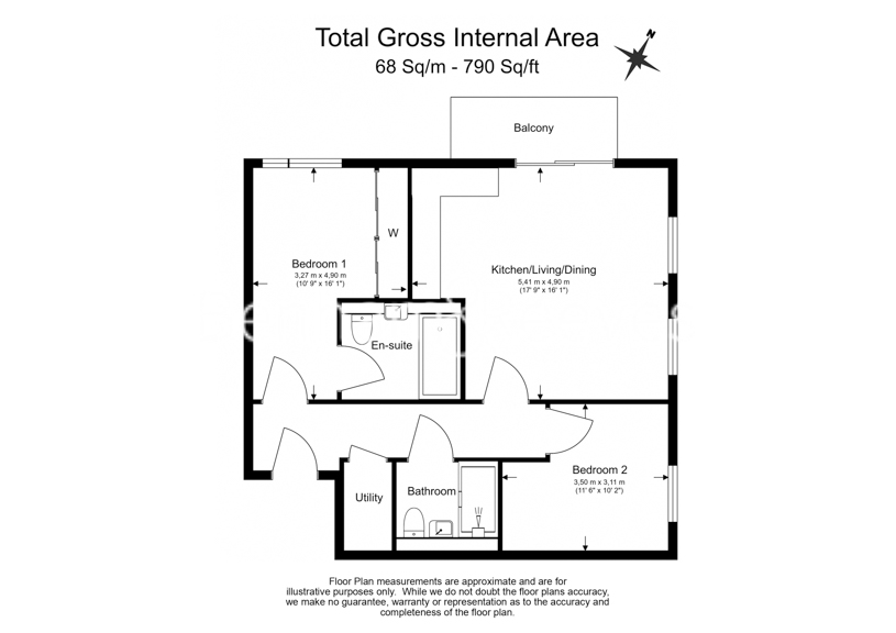 2  bedrooms flat to rent in Whiting Way, Surrey Quays, SE16-Floorplan