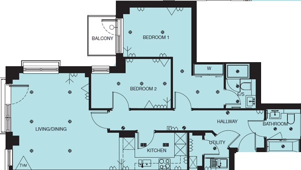 2  bedrooms flat to rent in Kew Bridge Road, Brentford, TW8-Floorplan