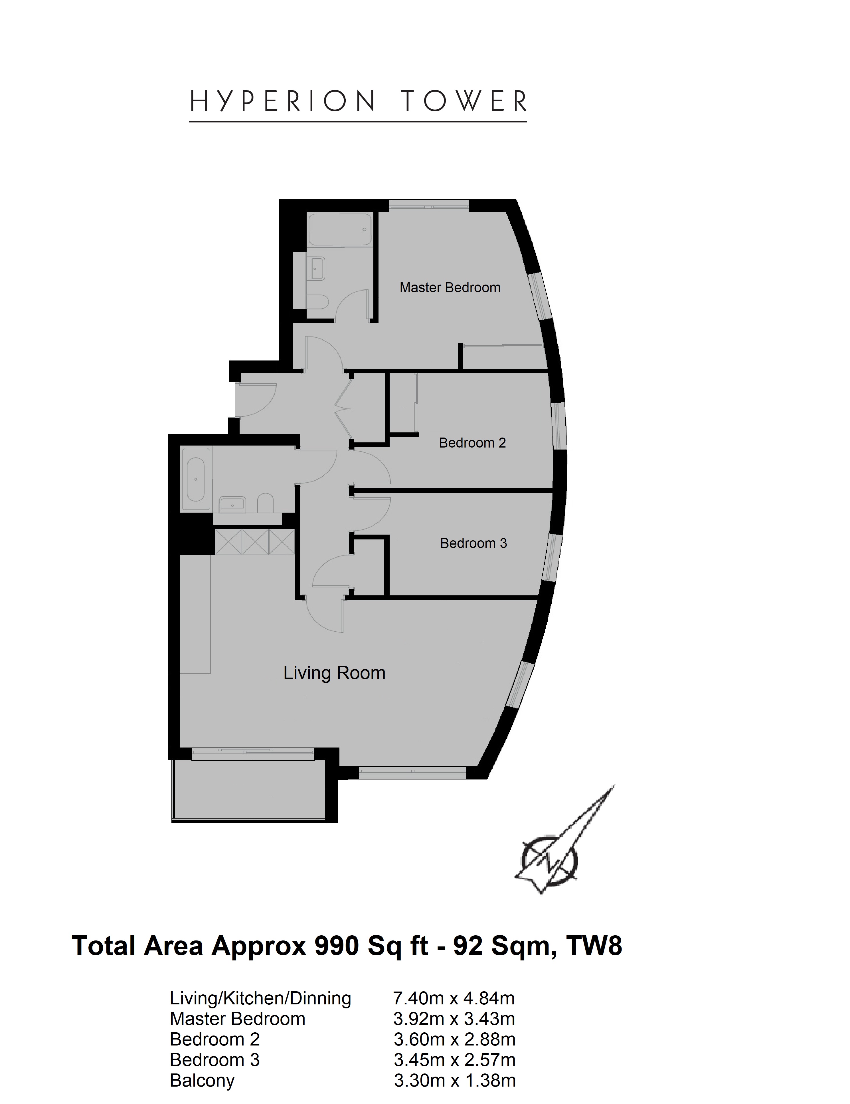 3 bedrooms flat to rent in Pump House Crescent, Brentford, TW8-Floorplan