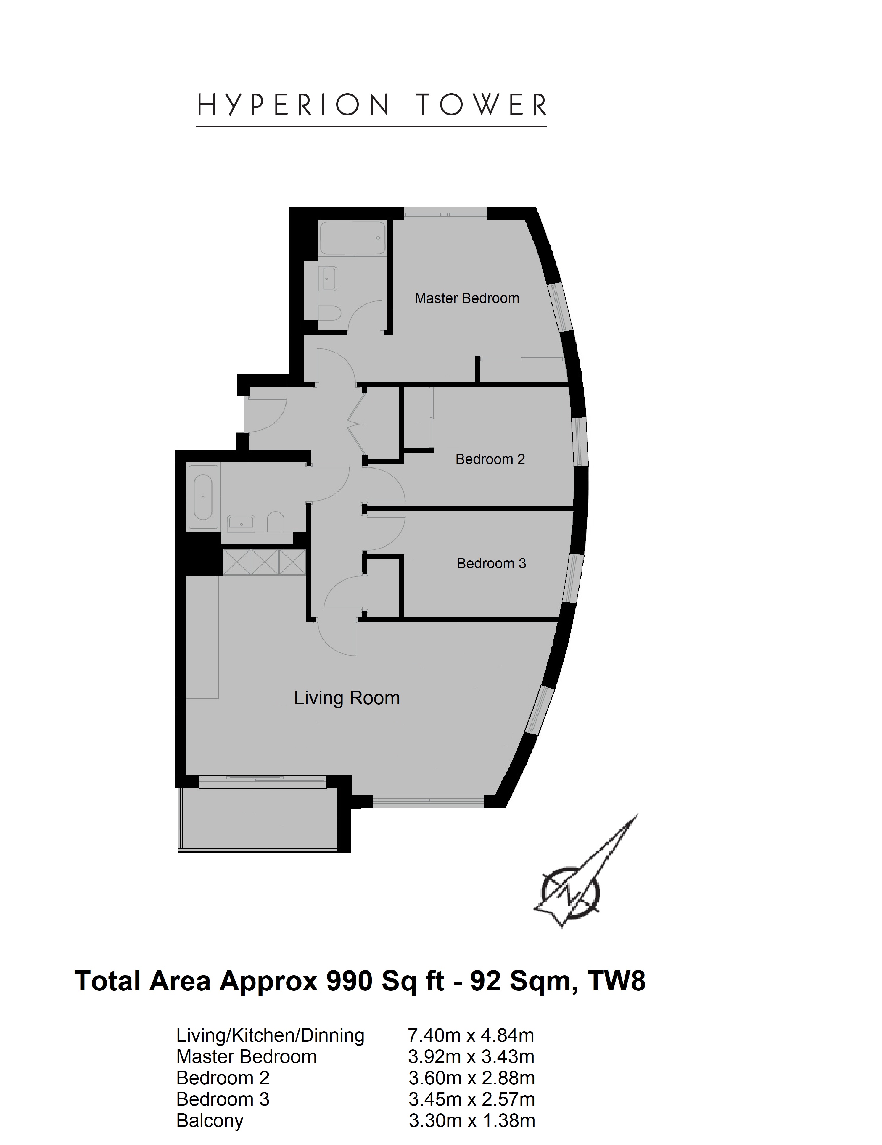 3  bedrooms flat to rent in Pump House Crescent, Brentford, TW8-Floorplan