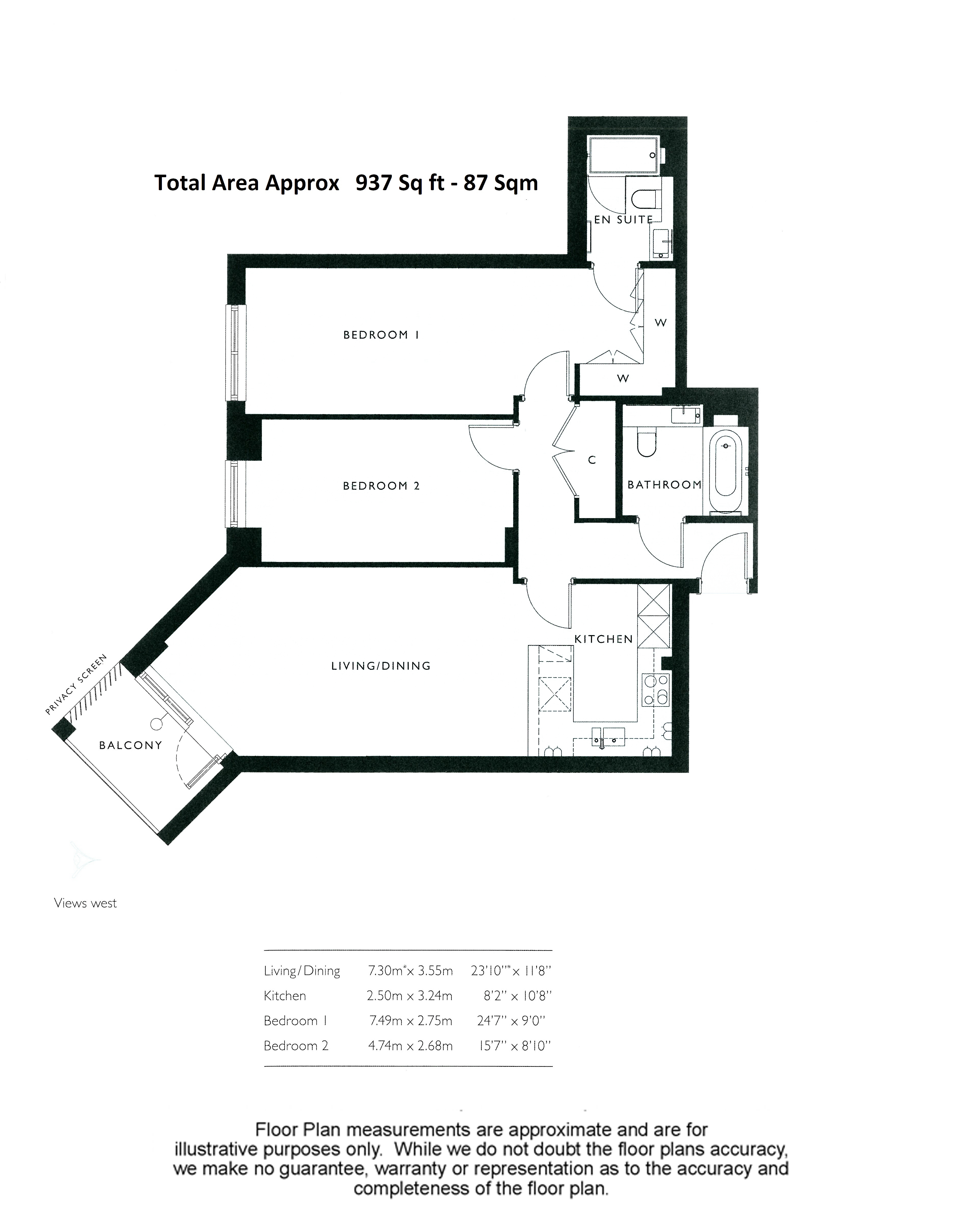 2  bedrooms flat to rent in Kew Bridge Road, Brentford, TW8-Floorplan