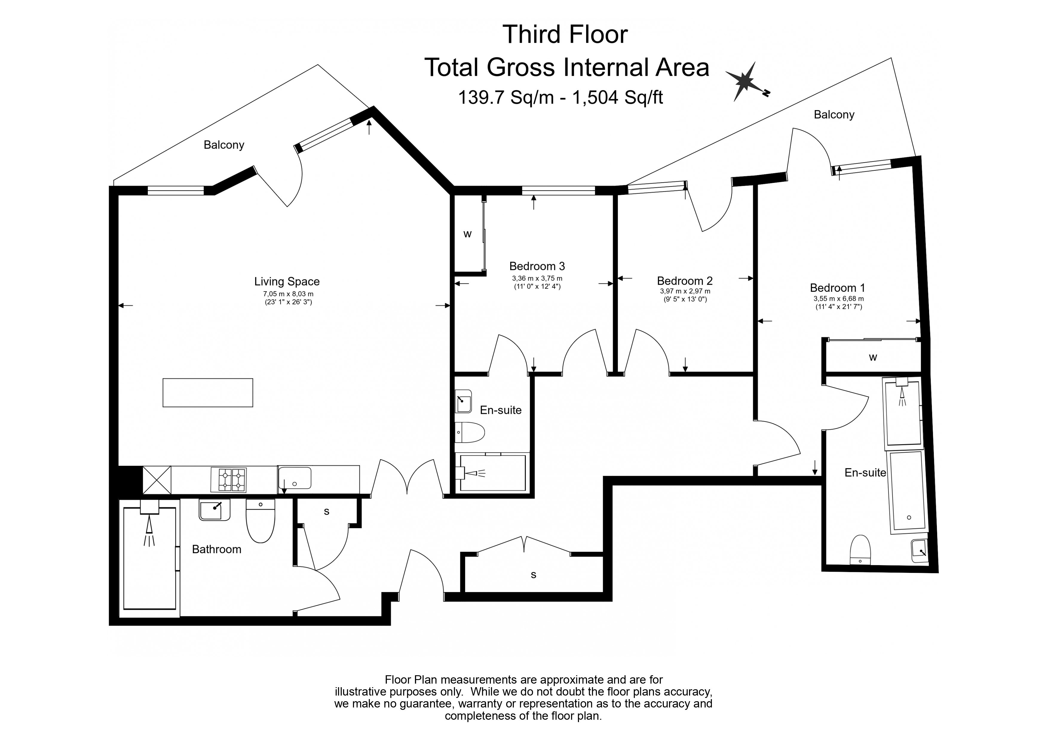 3 bedrooms flat to rent in Kew Bridge Road, Brentford, TW8-Floorplan
