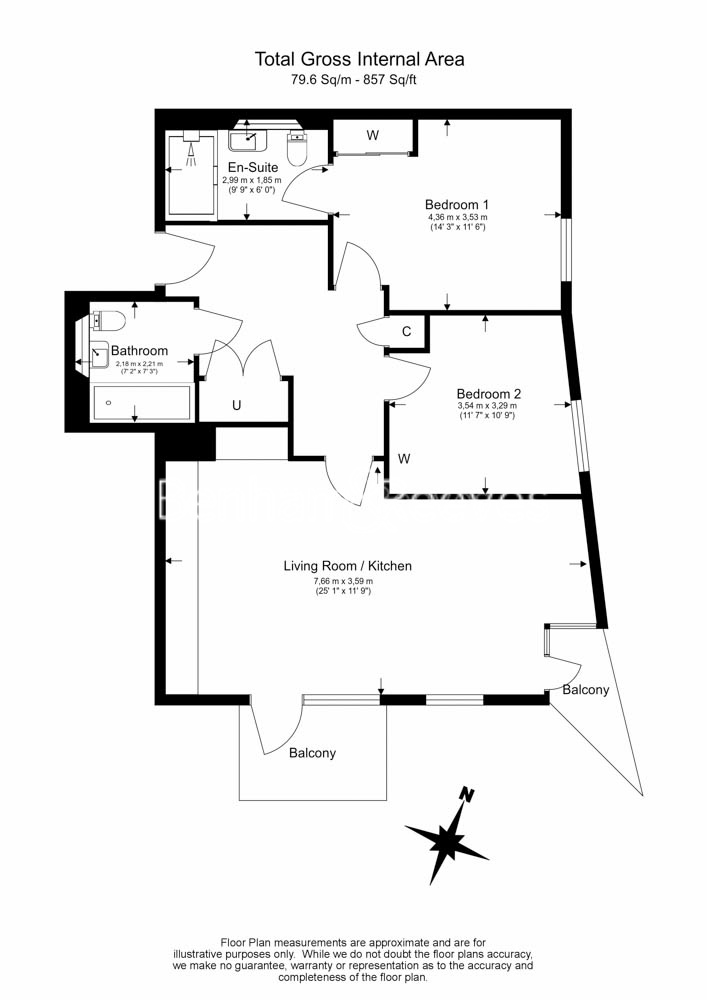 2  bedrooms flat to rent in Heritage Place, Brentford, TW8-Floorplan
