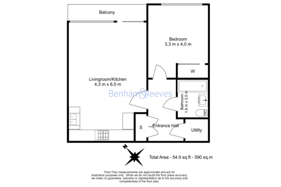 1 bedroom  for sale in Chiswick High Road, Chiswick, W4-Floorplan