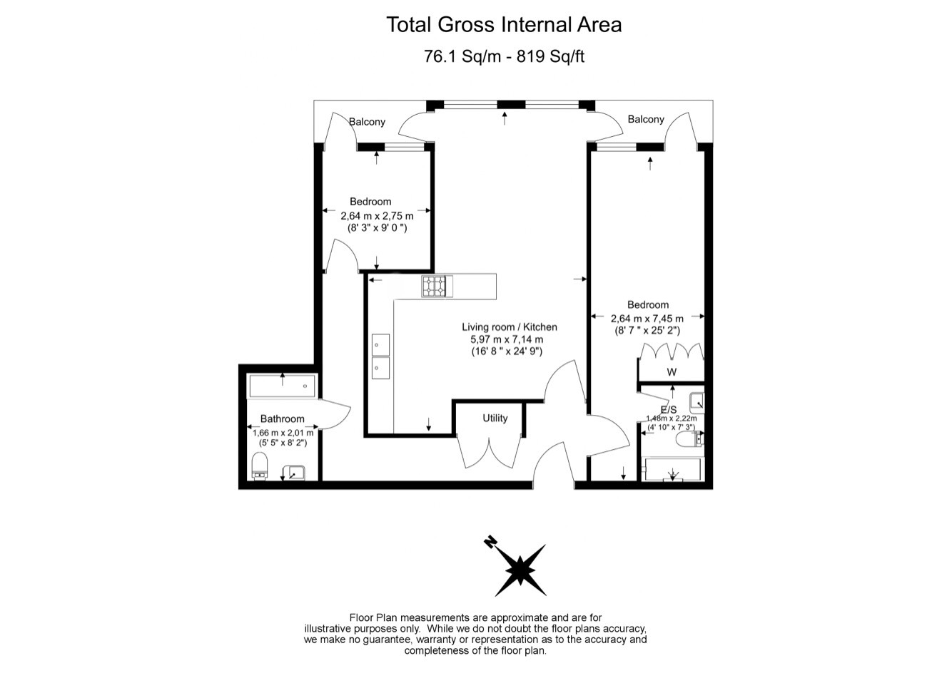 2 bedrooms flat to rent in Kew Bridge Road, Brentford, TW8-Floorplan