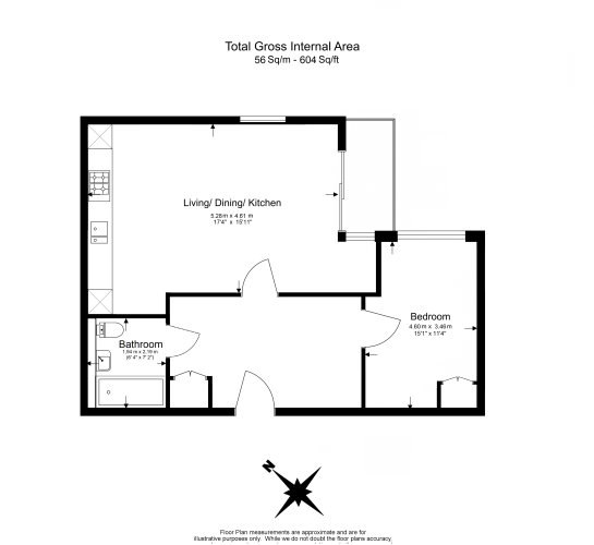1 bedroom flat to rent in Habito, Hounslow, TW3-Floorplan