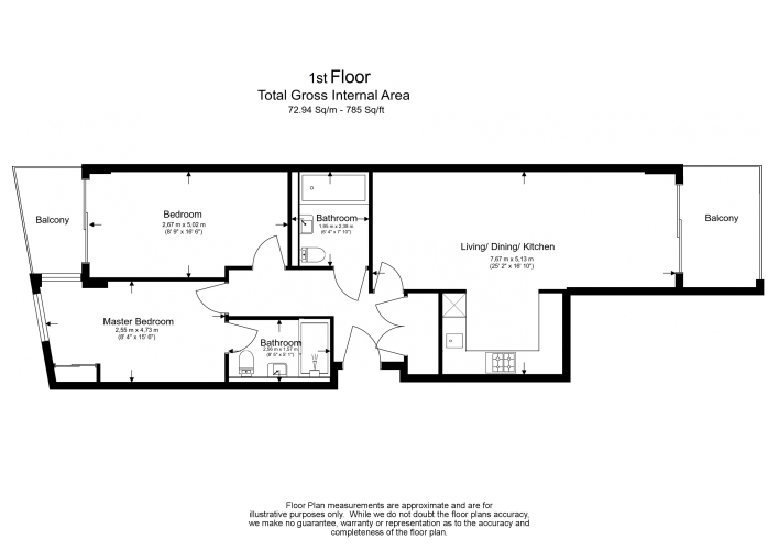 2 bedrooms flat to rent in Habito, Hounslow, TW3-Floorplan