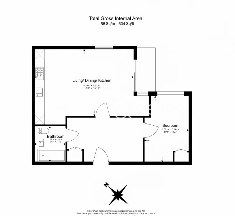 1  bedroom flat to rent in Habito, Hounslow, TW3-Floorplan