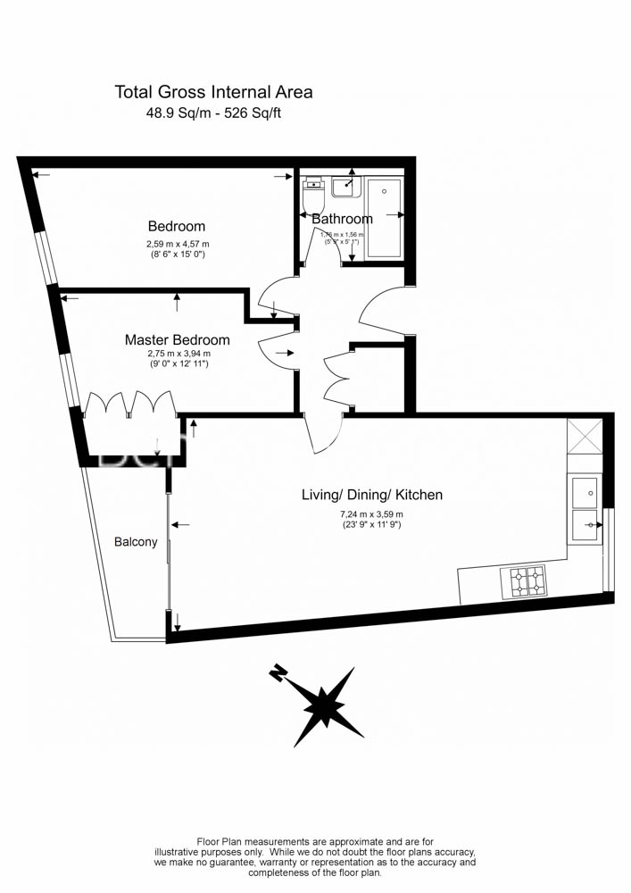 2  bedrooms flat to rent in Habito, Hounslow, TW3-Floorplan