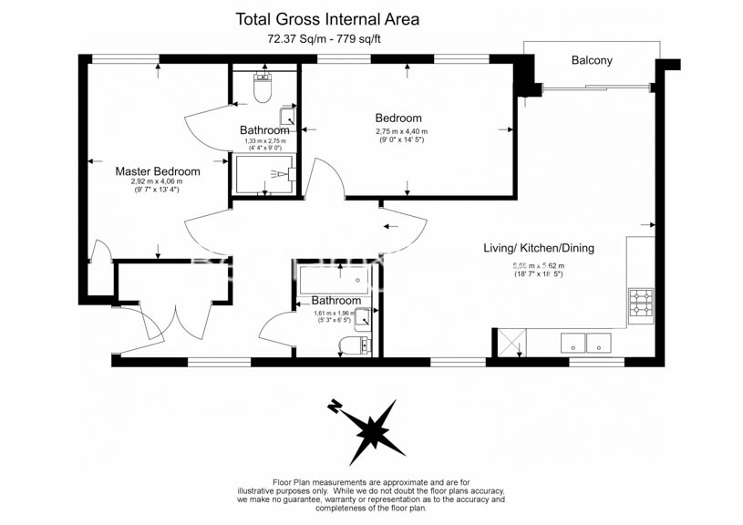 2  bedrooms flat to rent in Habito, Hounslow, TW3-Floorplan