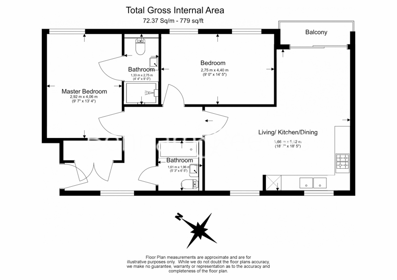 2 bedrooms flat to rent in Habito, Hounslow, TW3-Floorplan