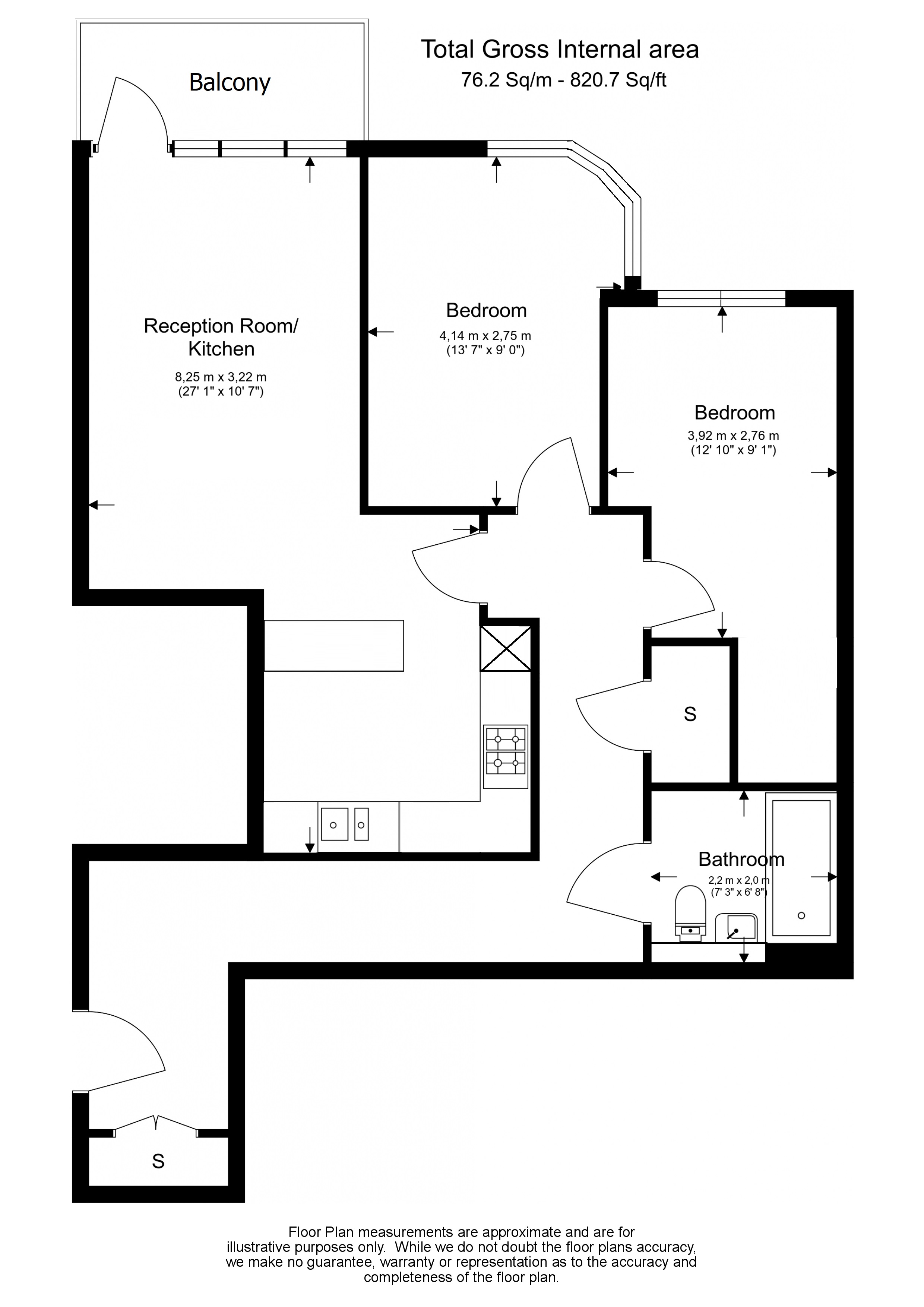 2  bedrooms flat to rent in Kew Bridge Road, Brentford, TW8-Floorplan