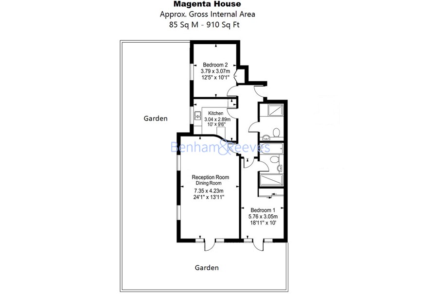 2  bedrooms flat to rent in Kew Riverside, Kew, TW9-Floorplan