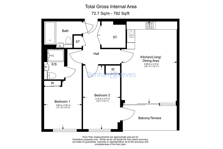 2 bedrooms flat to rent in Levett Square, Kew, TW9-Floorplan