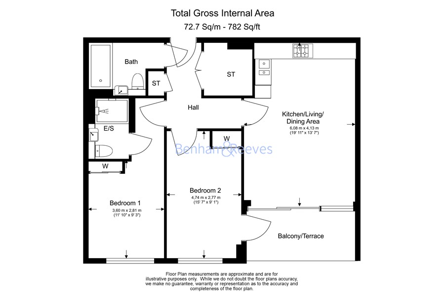 2  bedrooms flat to rent in Levett Square, Kew, TW9-Floorplan
