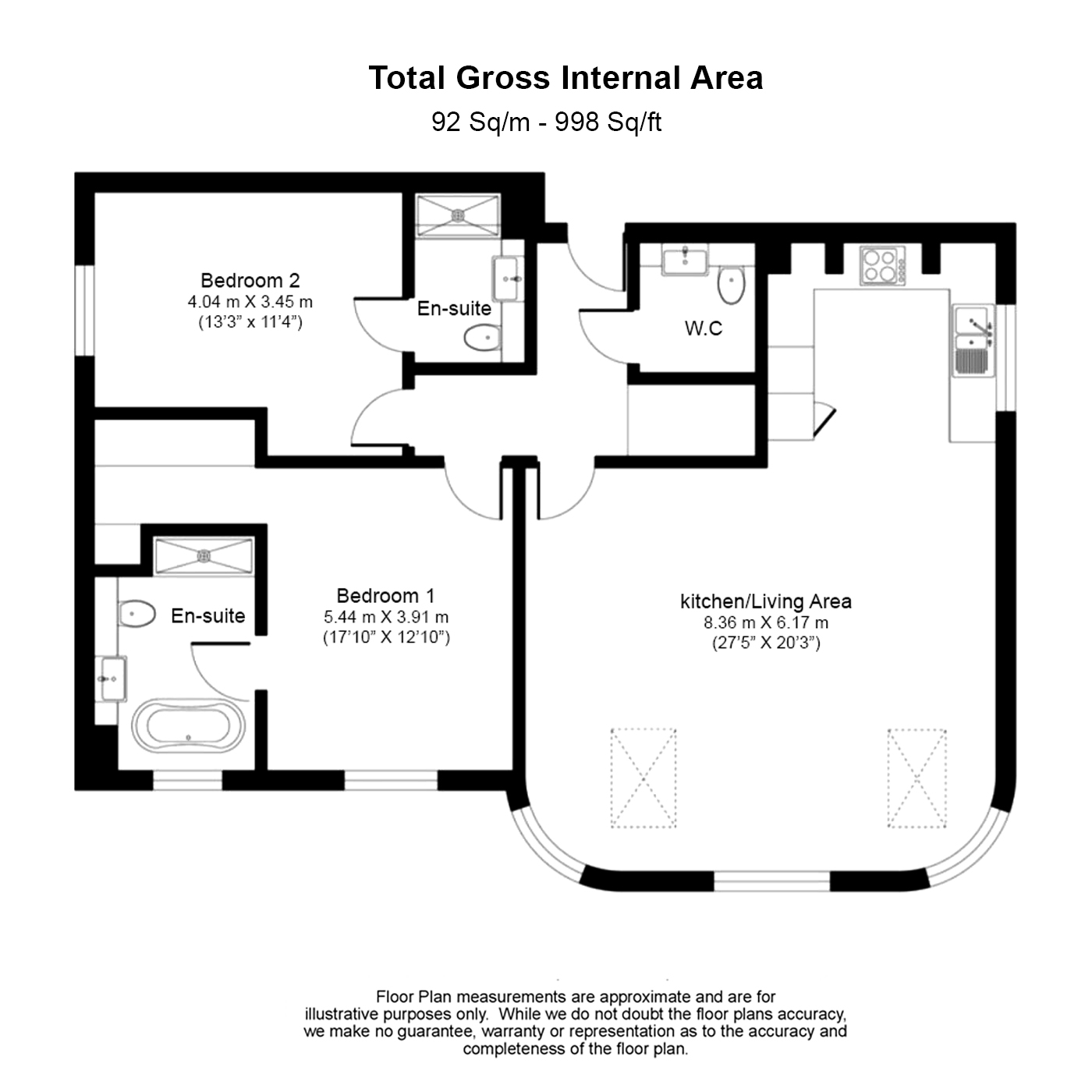 2  bedrooms flat to rent in Barons Chase, Richmond, TW10-Floorplan