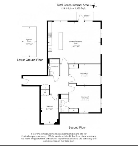 3  bedrooms flat to rent in Kew Bridge Road, Brentford, TW8-Floorplan