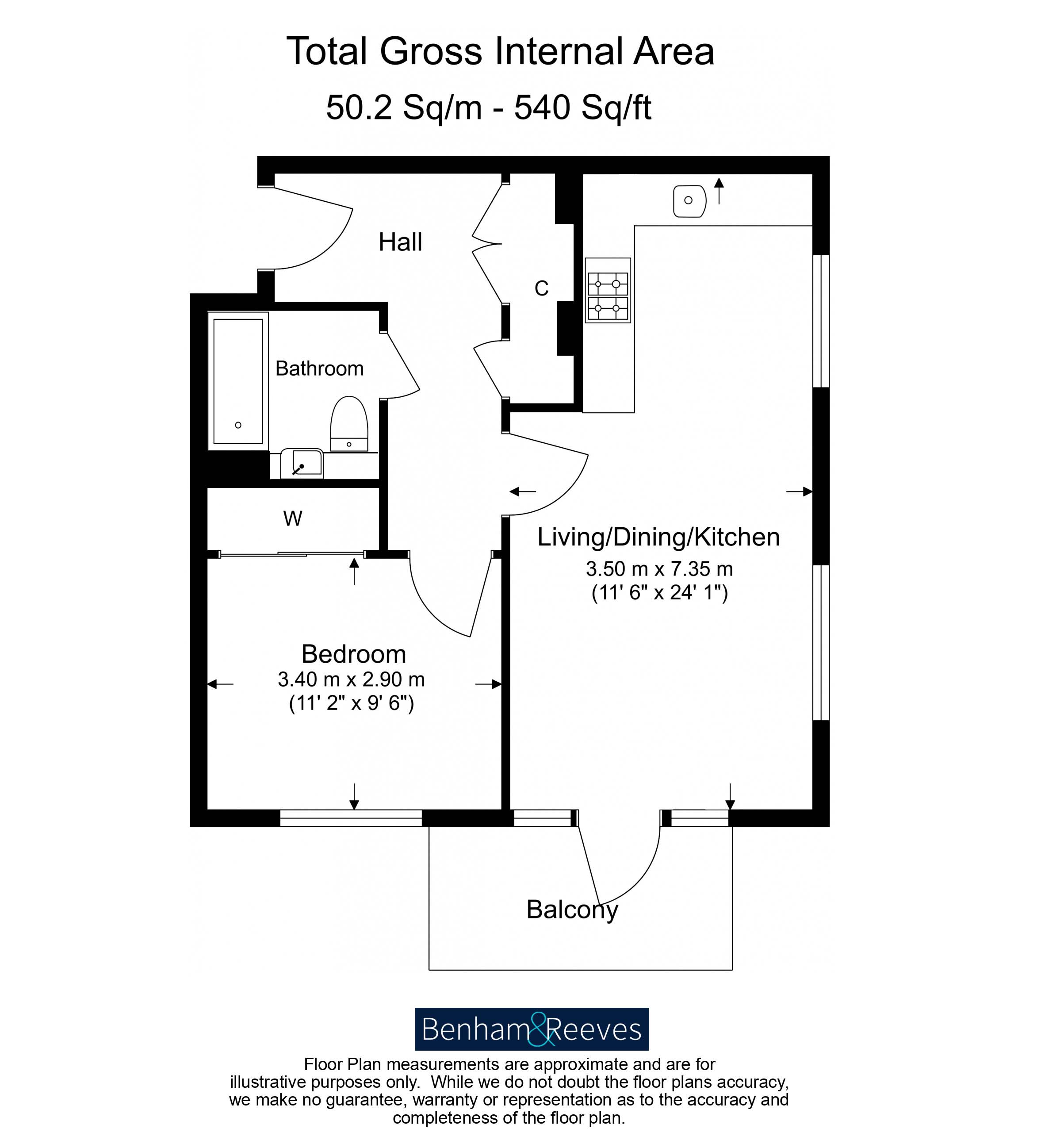 1 bedroom  for sale in Lampton Parkside, Hounslow, TW3-Floorplan