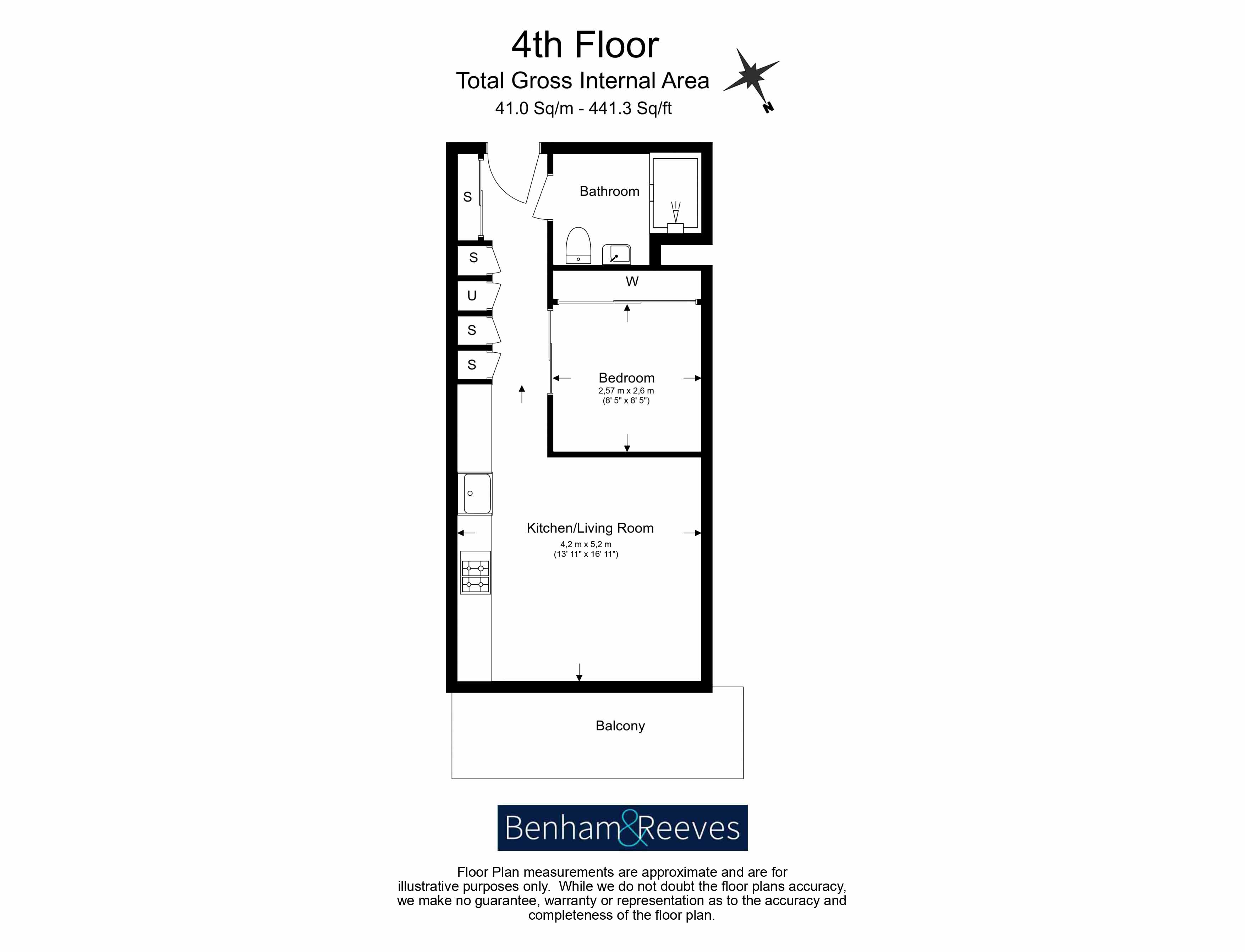 Studio flat to rent in Great West Road, Brentford, TW8-Floorplan