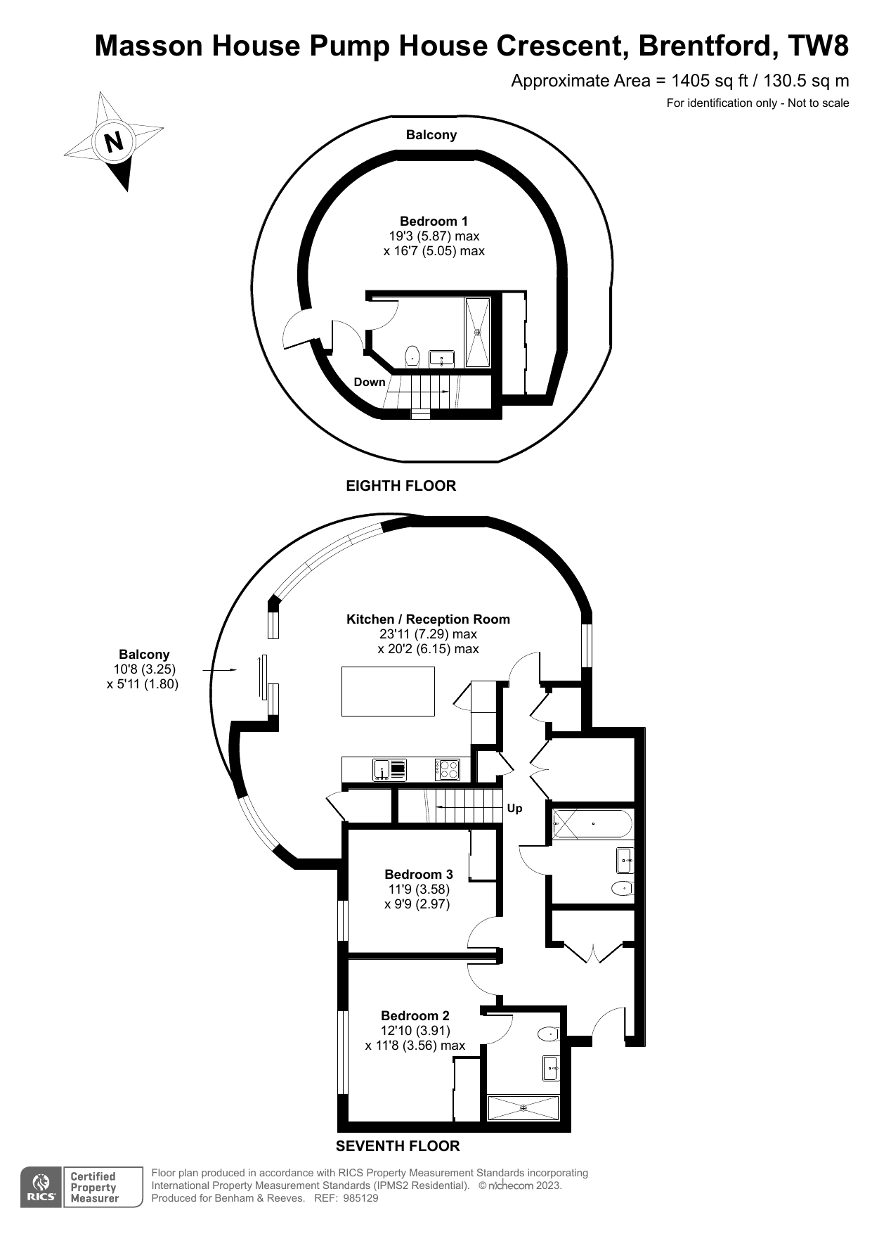 3  bedrooms flat to rent in Kew Bridge West, Brentford, TW8-Floorplan