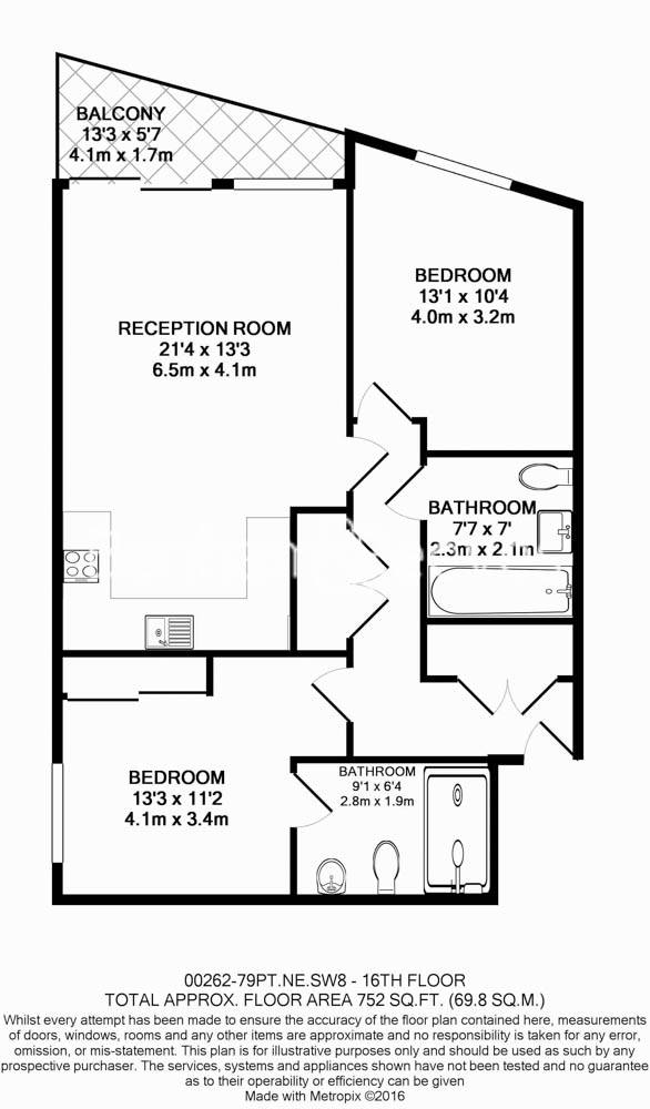 2  bedrooms flat to rent in Hebden Place, Nine Elms, SW8-Floorplan