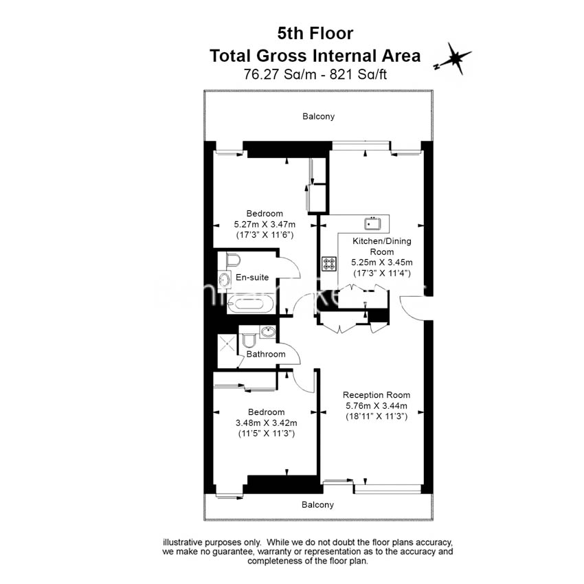 2 bedrooms flat to rent in Aurora Gardens, Nine Elms, SW11-Floorplan