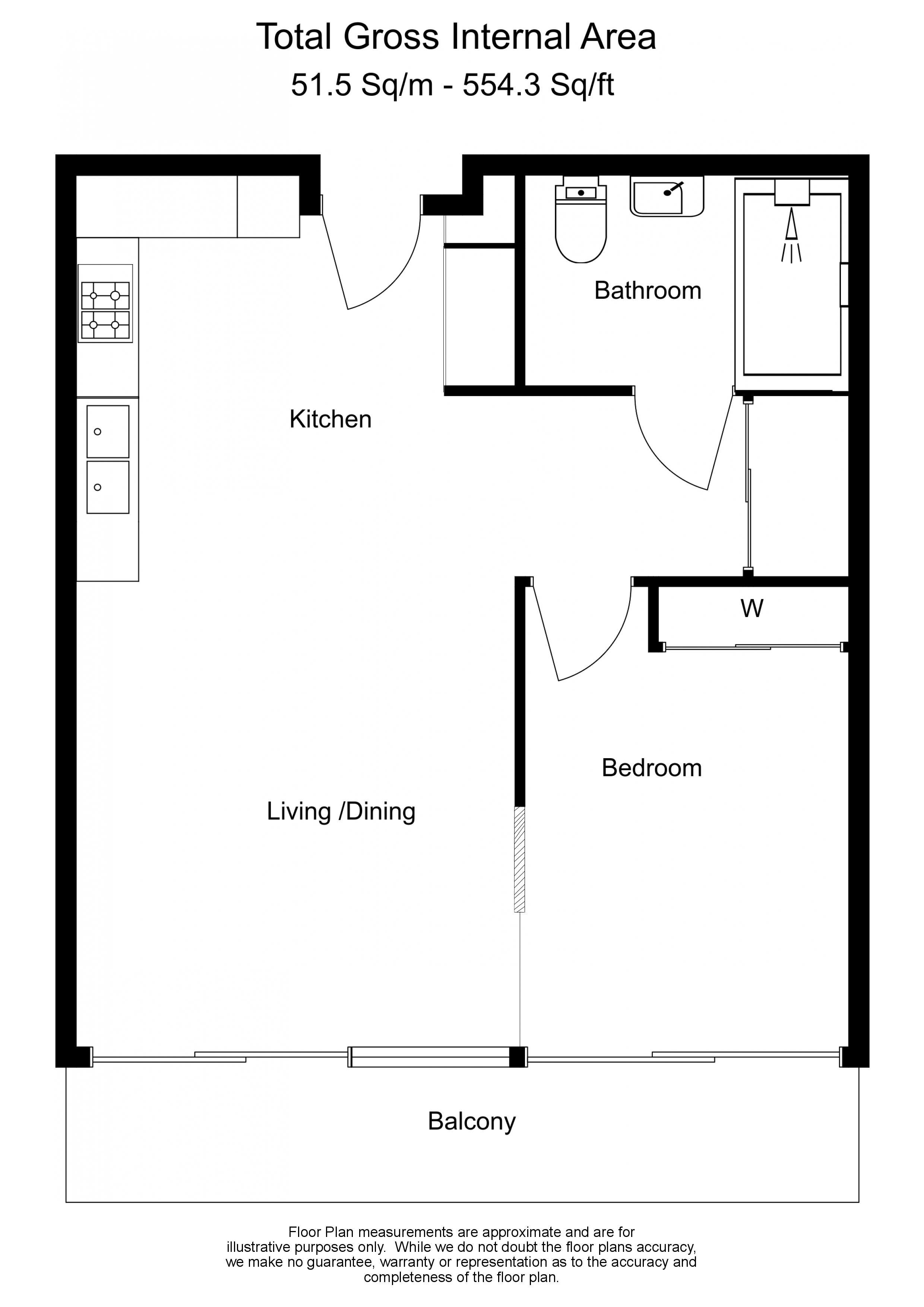 1  bedroom flat to rent in Circus Road West, Battersea Power Station, SW11-Floorplan