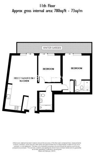 2 bedrooms flat to rent in Circus Road West, Nine Elms, SW11-Floorplan