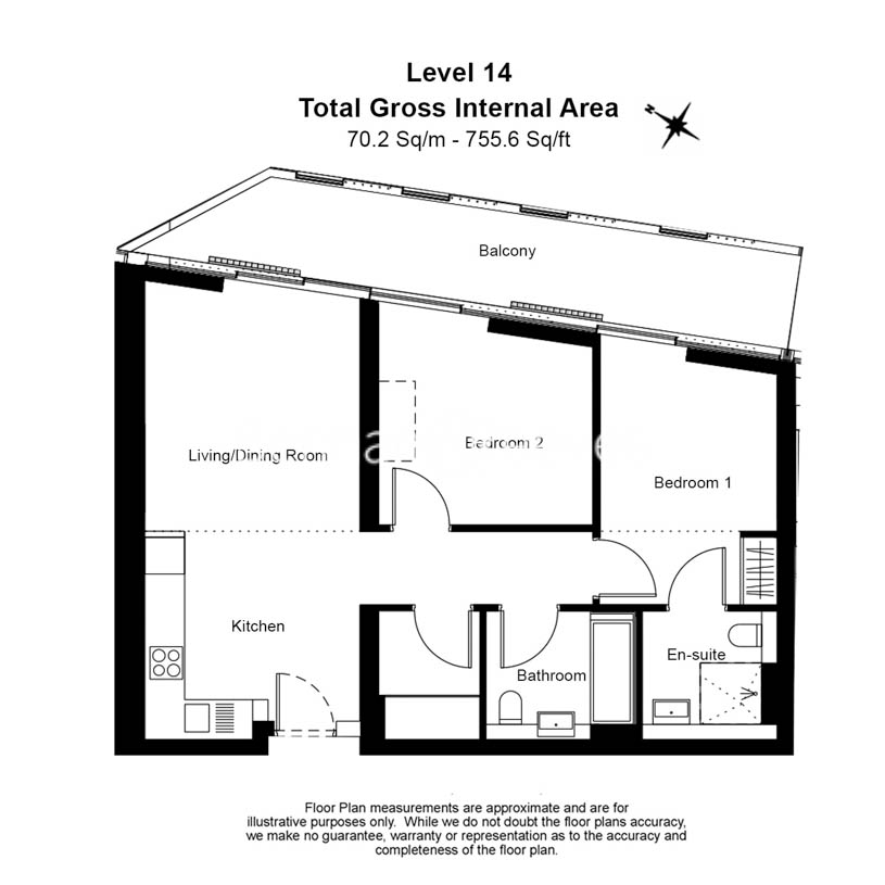 2 bedrooms flat to rent in Circus Road West, Nine Elms, SW8-Floorplan