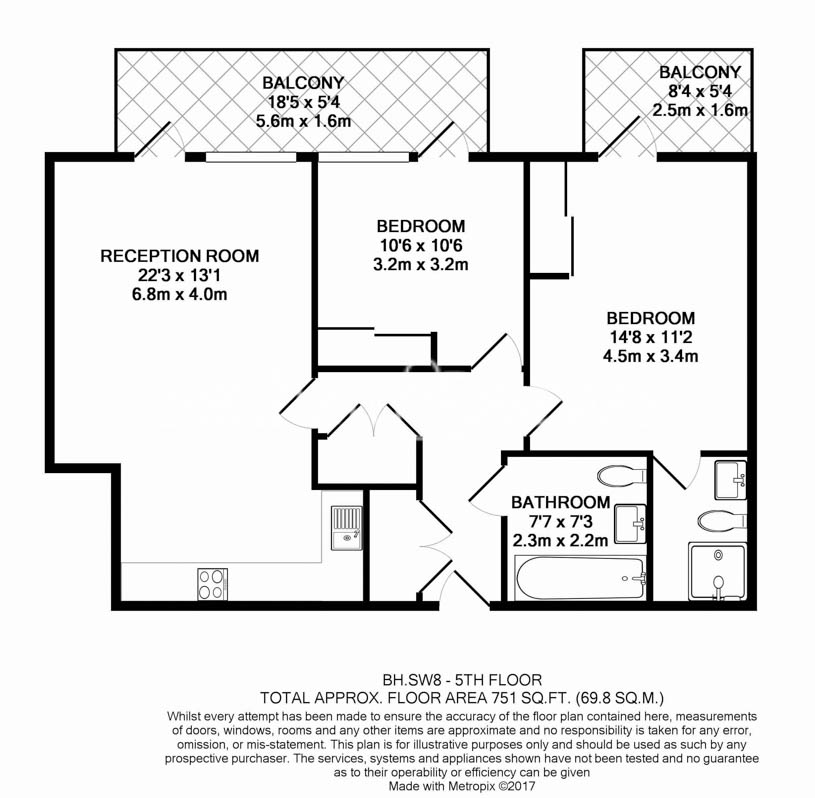 2 bedrooms  for sale in Wandsworth Road, Nine Elms Point, SW8-Floorplan