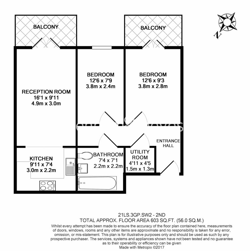 2 bedrooms flat to rent in Gaumont Place, Nine Elms, SW2-Floorplan