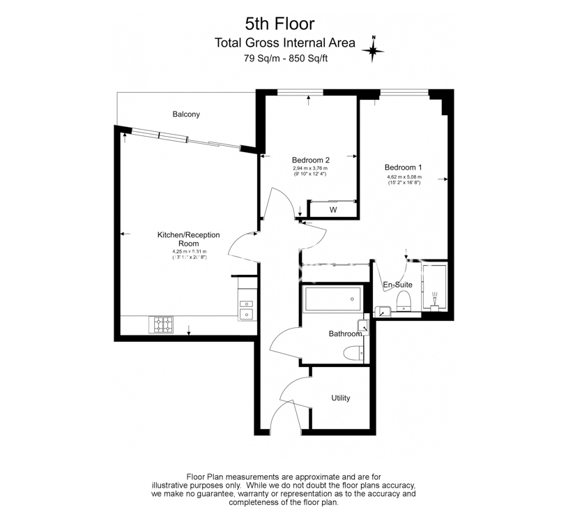 2 bedrooms flat to rent in Wandsworth Road, Nine Elms, SW8-Floorplan