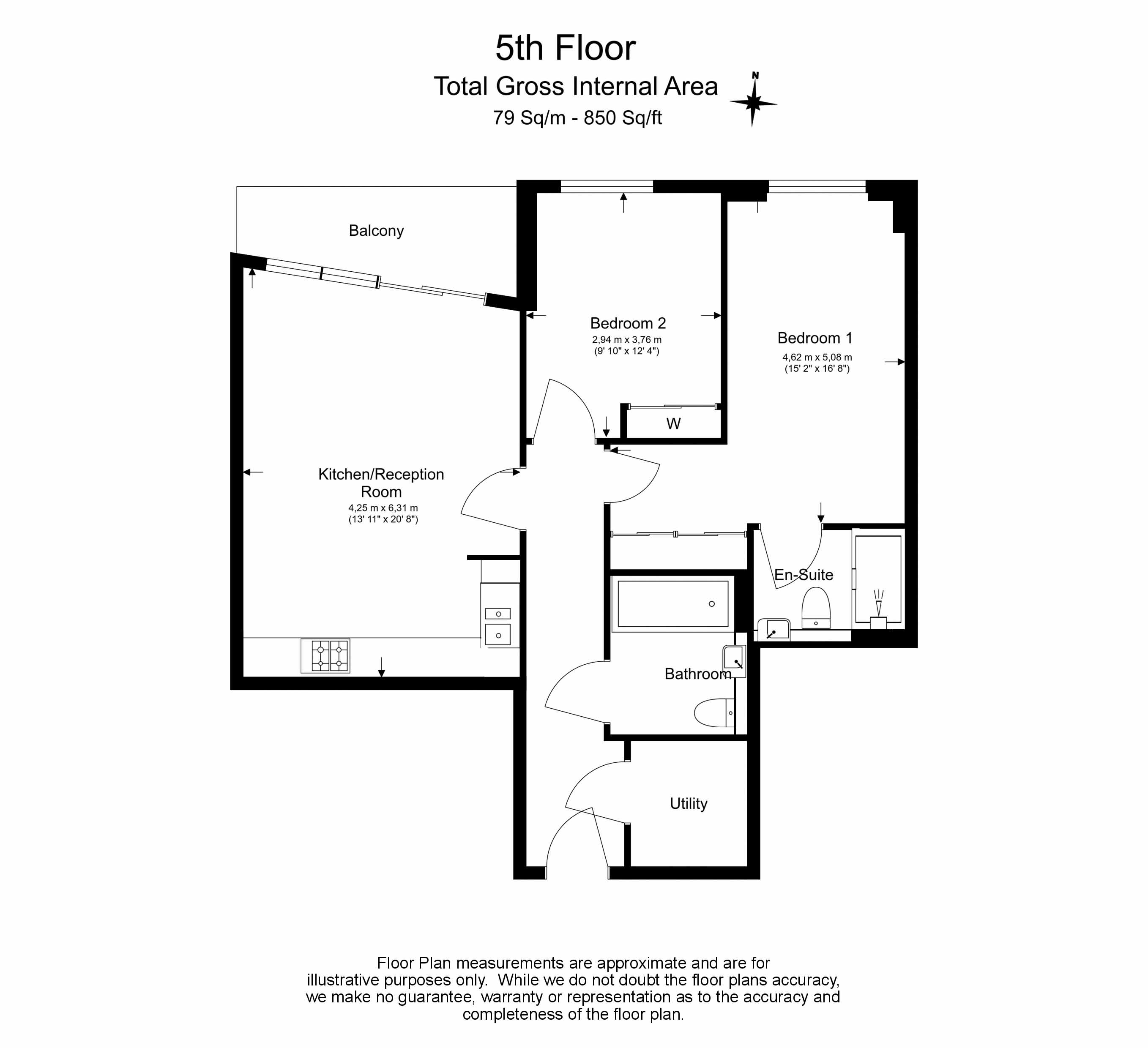 2 bedrooms  for sale in Gladwin Tower, Nine Elms, SW8-Floorplan