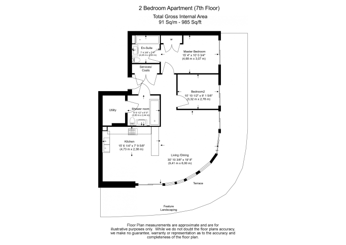 2  bedrooms flat to rent in Vista Chelsea Bridge, Nine Elms, SW11-Floorplan