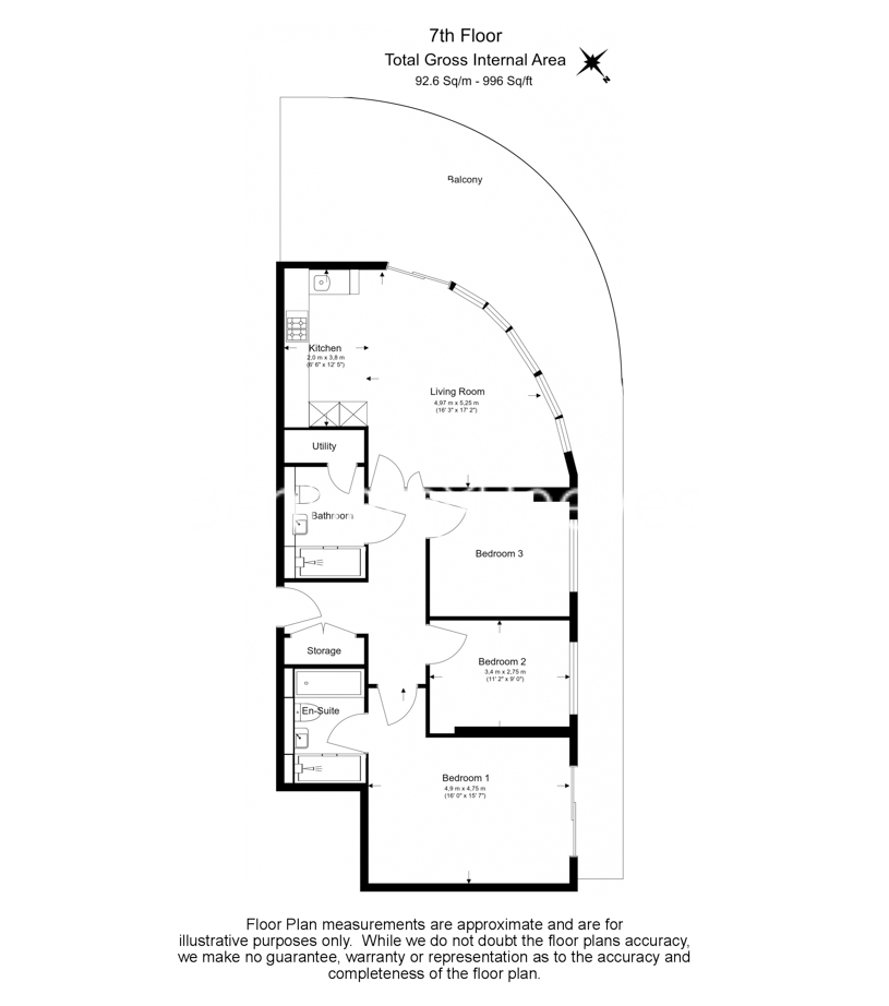 3 bedrooms flat to rent in Queenstown Road, Nine Elms, SW11-Floorplan