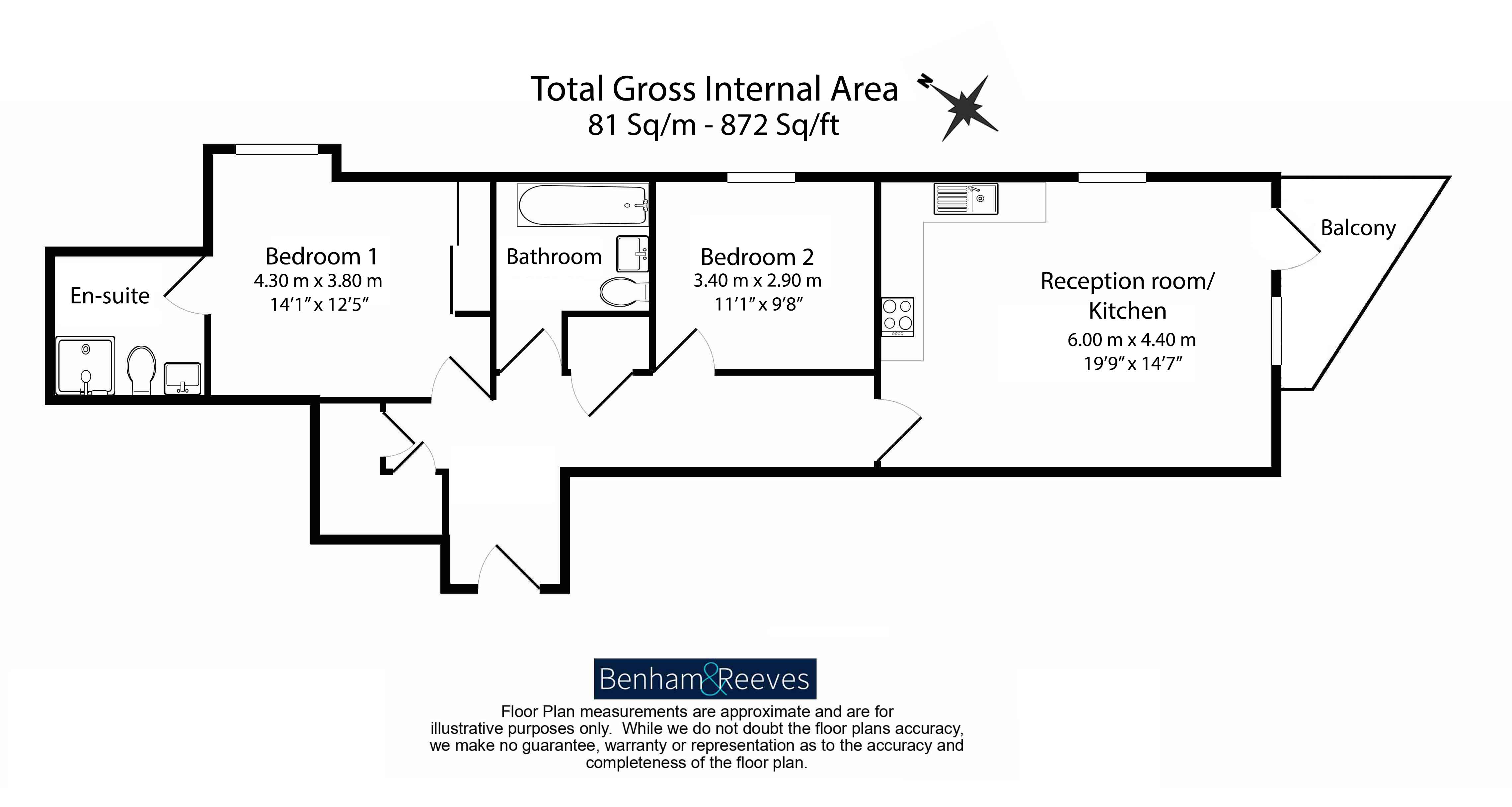 2 bedrooms  for sale in Brent House, Nine Elms, SW8-Floorplan