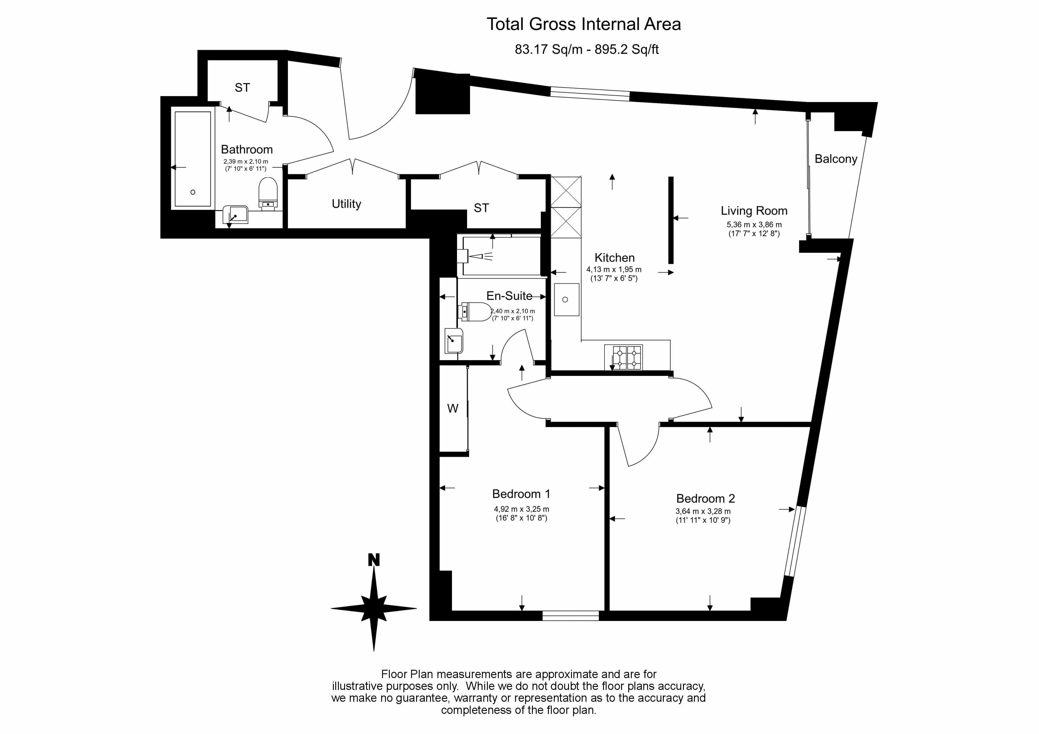 2 bedrooms  for sale in Gladwin Tower, Wandsworth Road, SW8-Floorplan