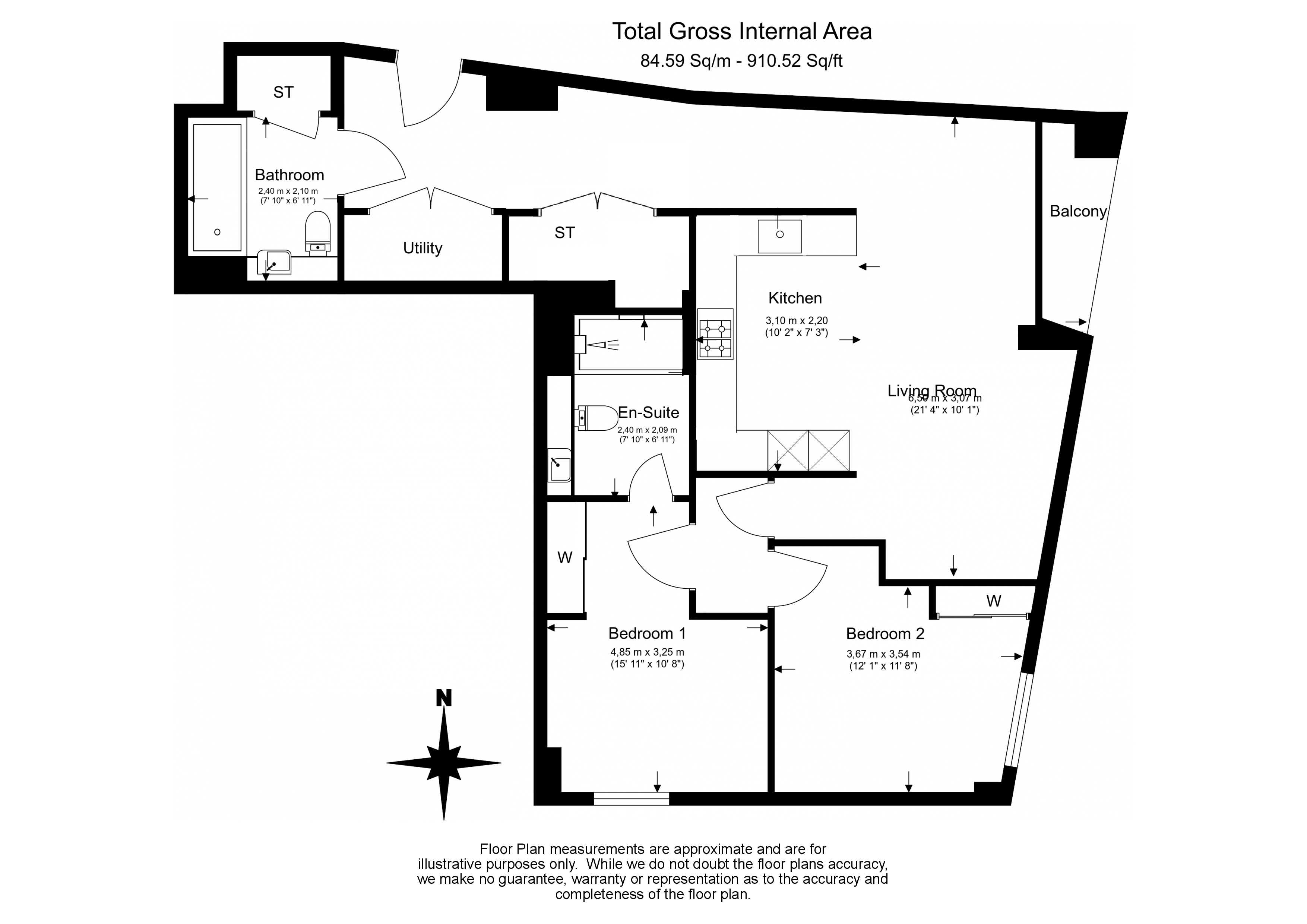 2  bedrooms flat to rent in Wandsworth Road, Nine Elms Point, SW8-Floorplan