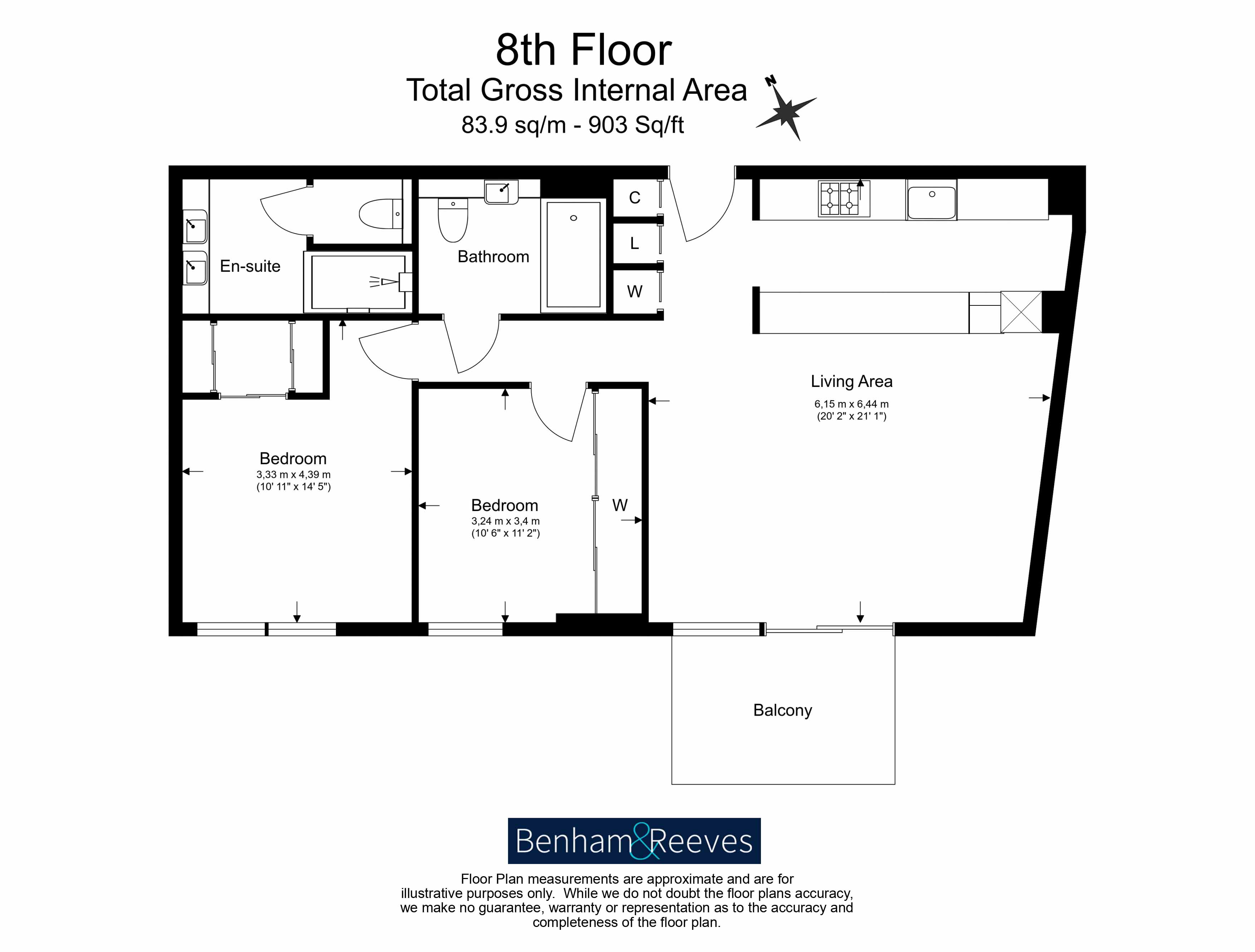 2  bedrooms flat to rent in Legacy Building, Viaduct Gardens, SW11-Floorplan