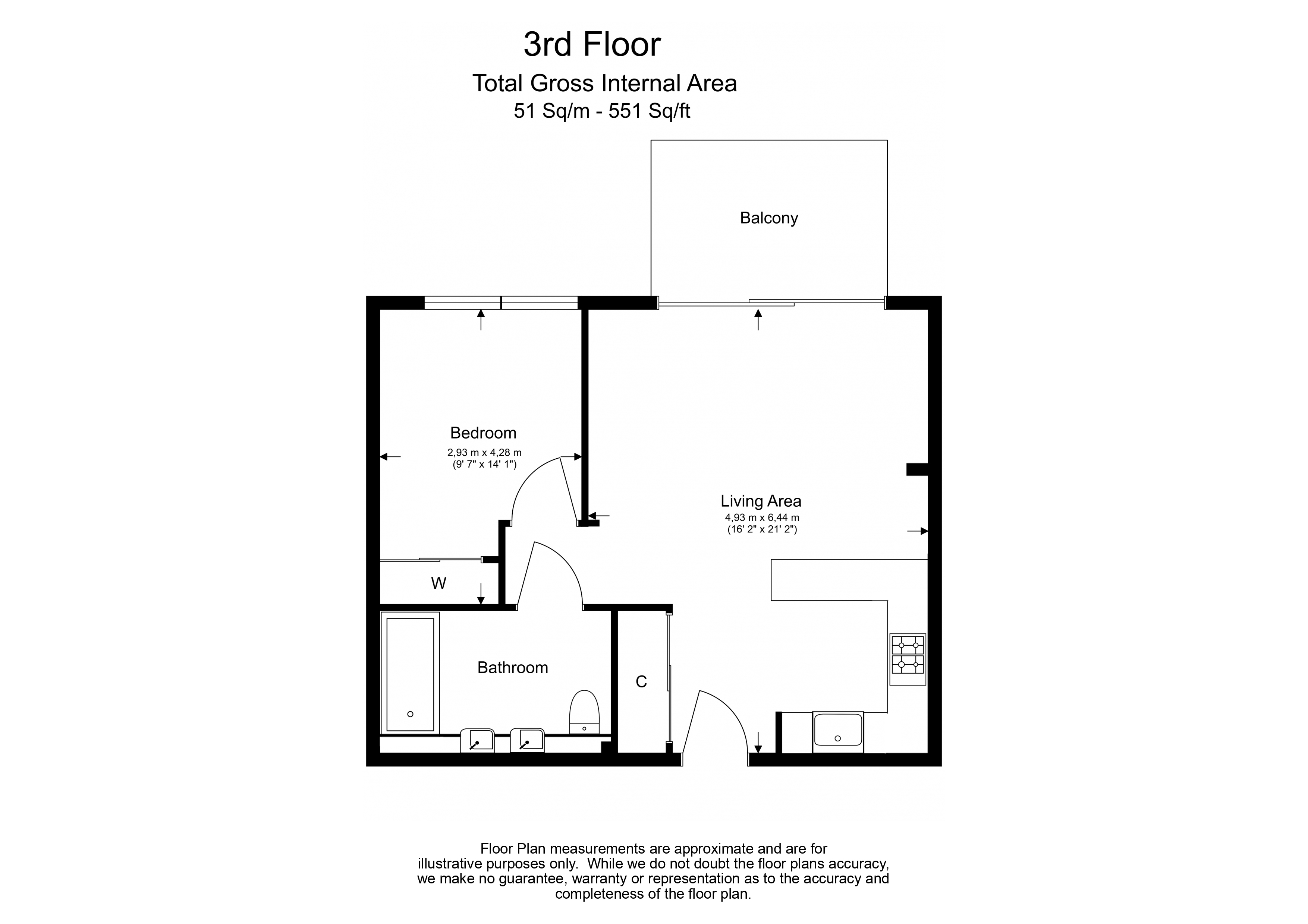 1  bedroom flat to rent in Legacy Building, Viaduct Gardens, SW11-Floorplan