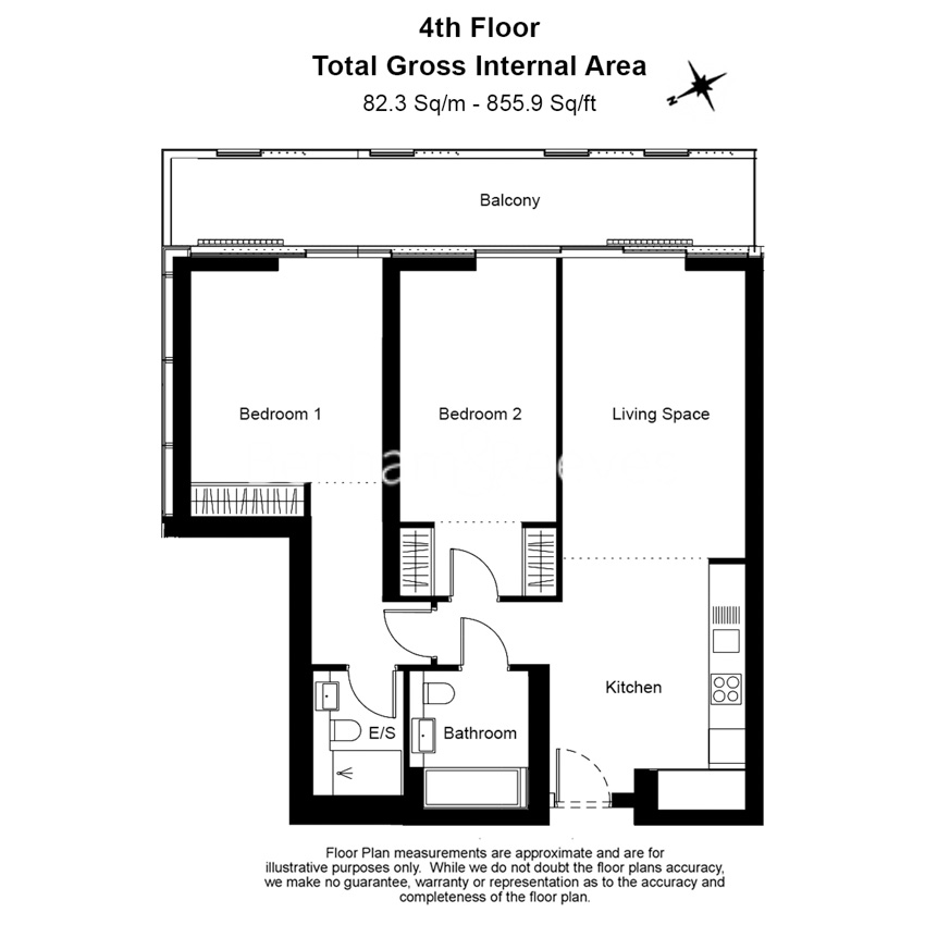2  bedrooms flat to rent in Circus Road West, Nine Elms, SW11-Floorplan