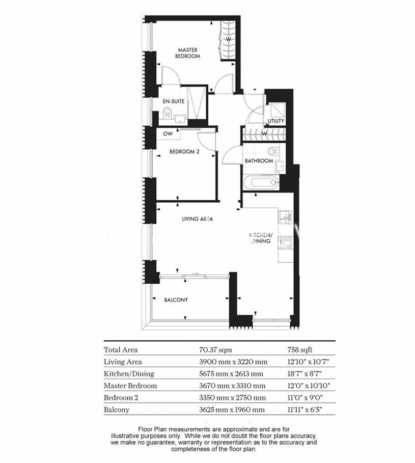 2  bedrooms flat to rent in Palmer Road, Nine Elms, SW11-Floorplan